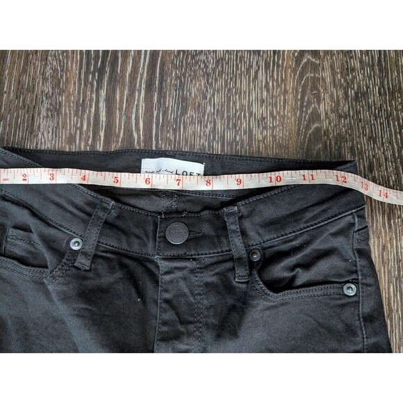 LOFT 00 24x27 The Skinny Black Stretch Denim Womens Jeans Classic 150 - Picture 7 of 7